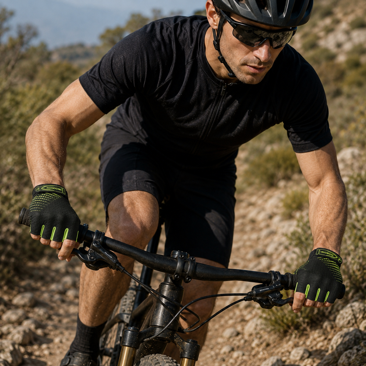 Fingerless Padded Cycling Gloves with Gel Palm Protection & Breathable Mesh for Road & Mountain Biking | Thomler