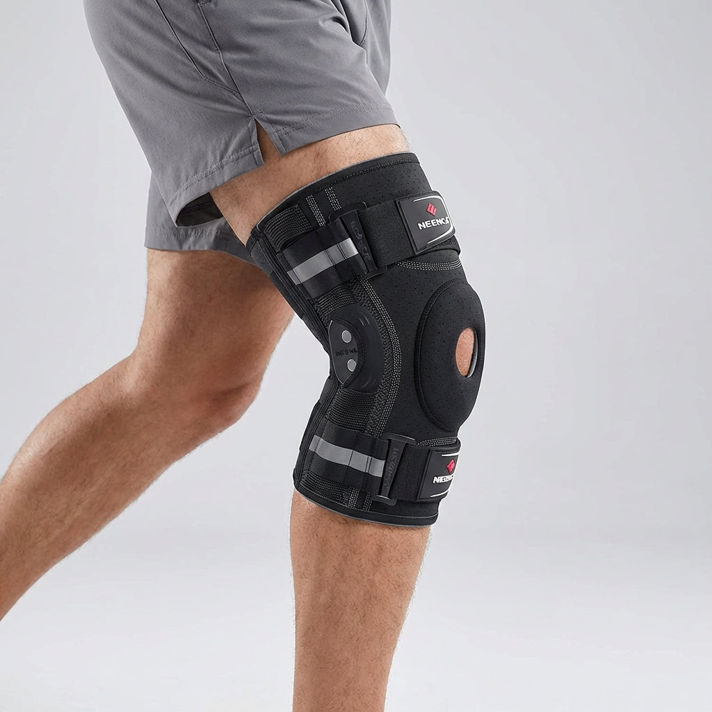 Hinged Knee Brace with Dual Side Stabilizers & Adjustable Straps for Pain Relief, Sports & Recovery Support | Thomler