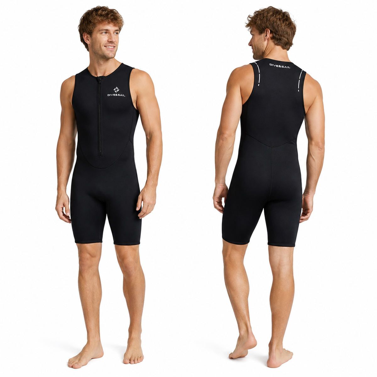 Sleeveless Shorty Wetsuit – 2mm Neoprene for Warm Water Swimming & Surfing | Thomler