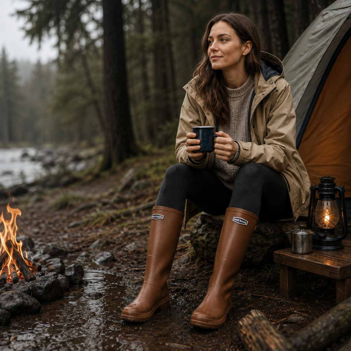 Knee-High Waterproof Rain Boots for Women & Men – Slip-On Rubber Boots with Non-Slip Sole for Muddy Terrain, Gardening & Outdoor Activities | Thomler