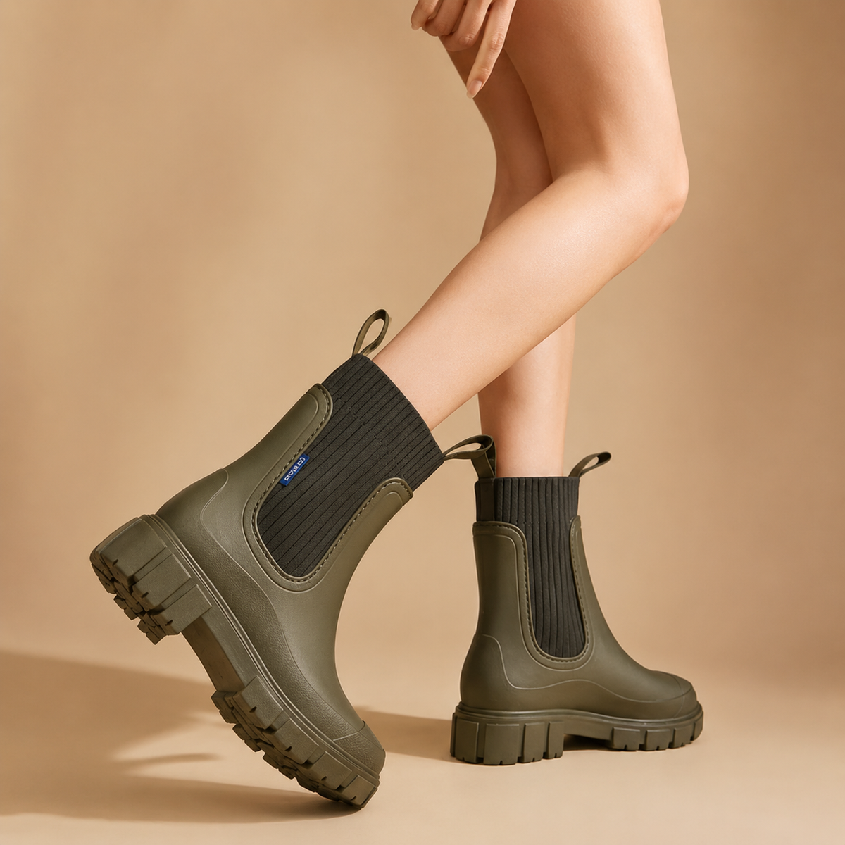 Women's Waterproof Ankle Rain Boots with Non-Slip Sole – Chelsea Pull-On Short Booties for Wet Weather, Urban Commute & Outdoor | Thomler