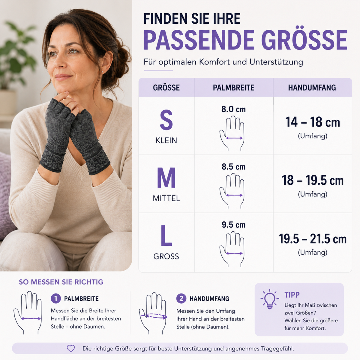 Fingerless Compression Gloves for Joint Support & Pain Relief – Breathable Half-Finger Hand Braces for Everyday Tasks & Arthritis Comfort | Thomler