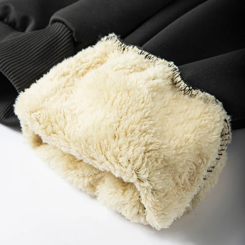 Thermal Fleece-Lined Joggers with Zippered Pockets – Winter Sweatpants for Men | Thomler