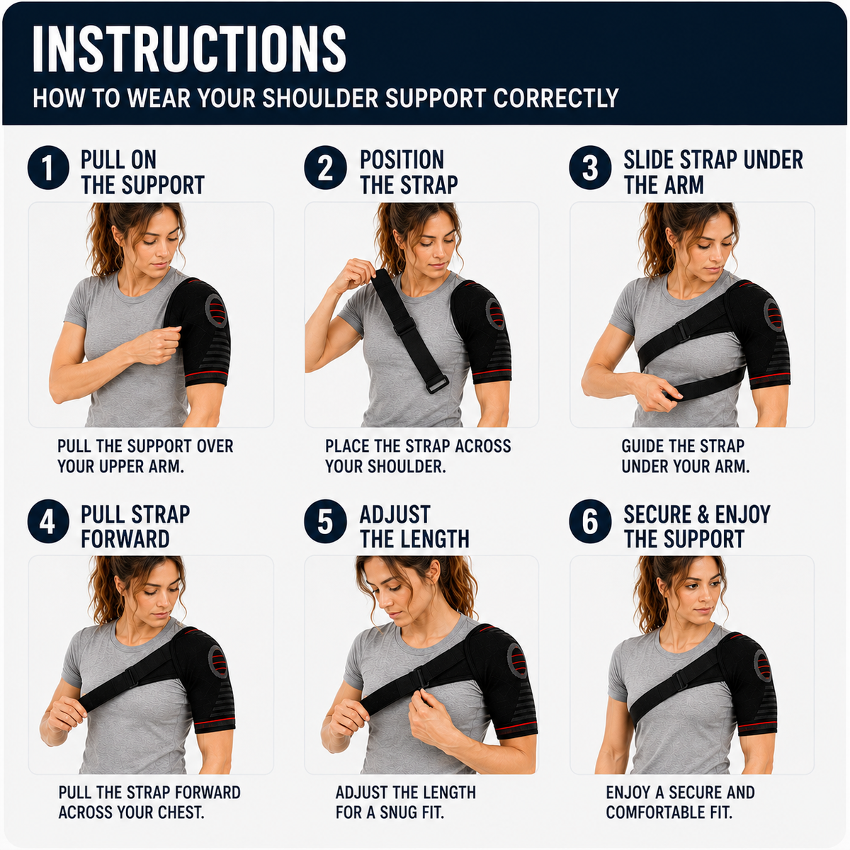 Rotator Cuff Brace with Adjustable Compression Straps for Shoulder Pain Relief & Joint Stability | Thomler