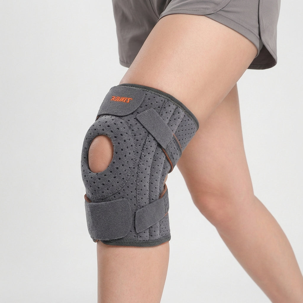 Open-Patella Knee Brace with Dual Side Stabilizers for Running, Cycling & Everyday Support | Thomler