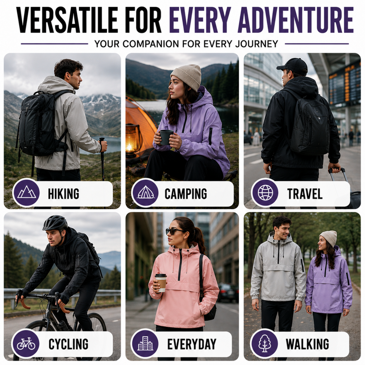 Weatherproof Half-Zip Windbreaker Jacket with Hood – Lightweight Water-Resistant Pullover for Men & Women | Thomler
