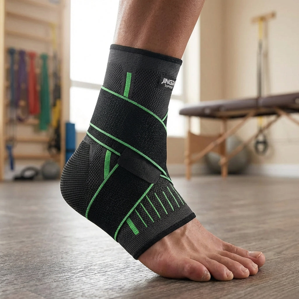Adjustable Ankle Support Brace with Compression Straps for Sprains & Stability | Thomler