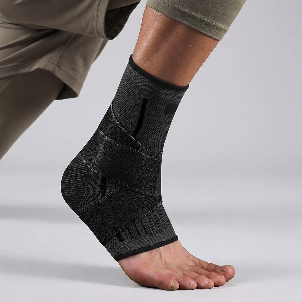 Adjustable Ankle Support Brace with Compression Straps for Sprains & Stability | Thomler