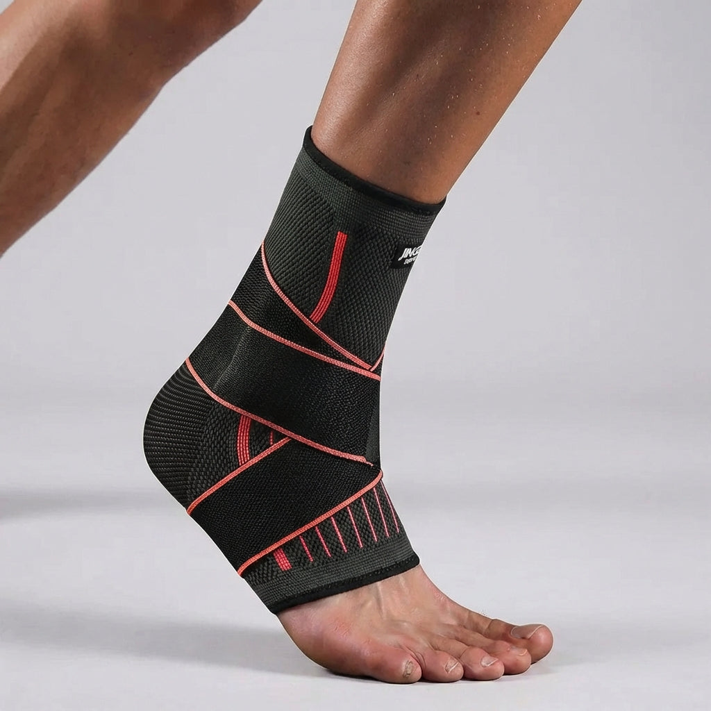 Adjustable Ankle Support Brace with Compression Straps for Sprains & Stability | Thomler