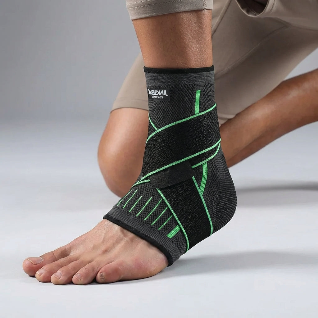 Adjustable Ankle Support Brace with Compression Straps for Sprains & Stability | Thomler