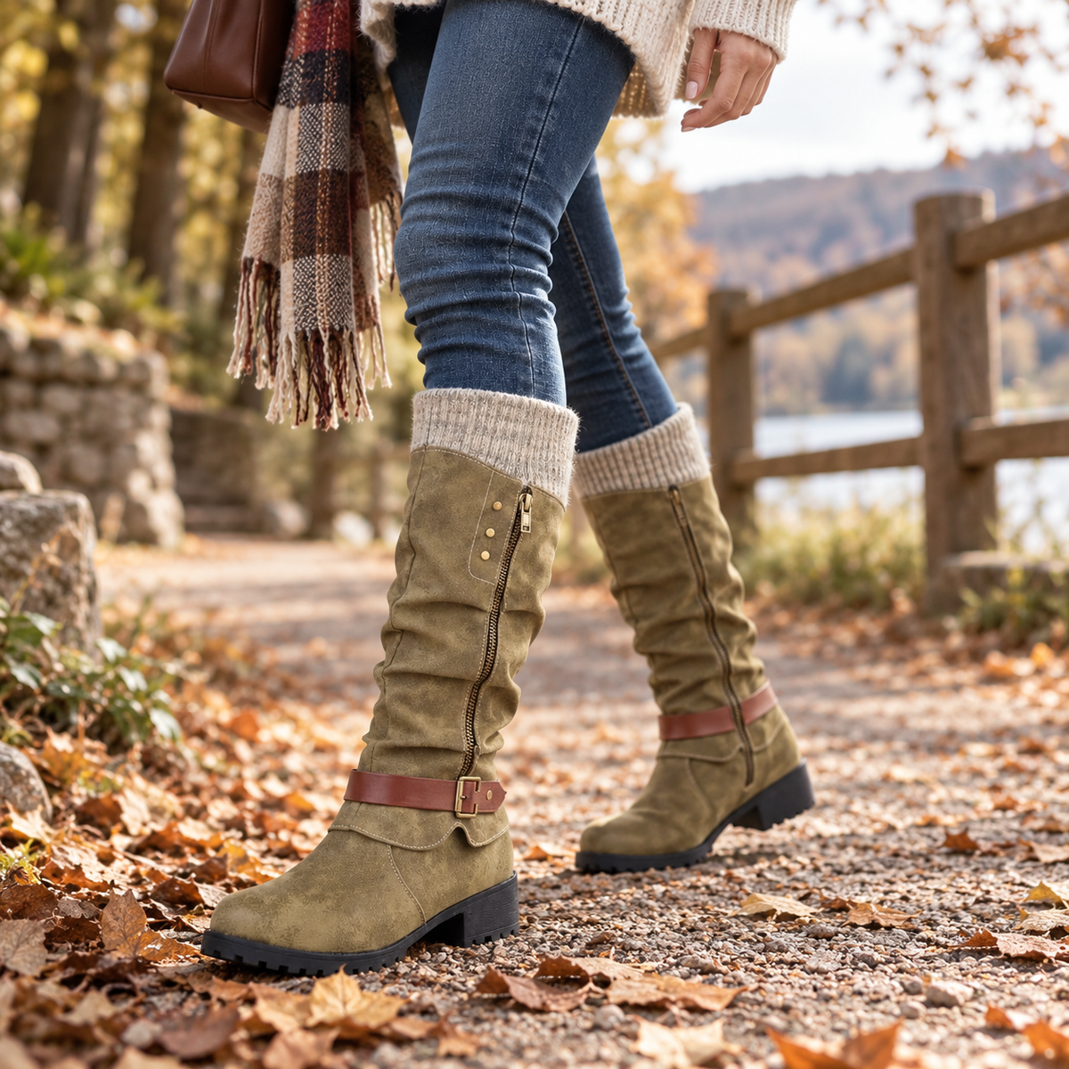 Insulated Mid-Calf Winter Boots with Arch Support for Women & Men – Side Zip Entry, Non-Slip Sole, Cold Weather Footwear | Thomler