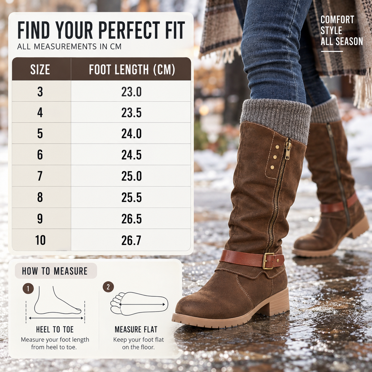 Insulated Mid-Calf Winter Boots with Arch Support for Women & Men – Side Zip Entry, Non-Slip Sole, Cold Weather Footwear | Thomler