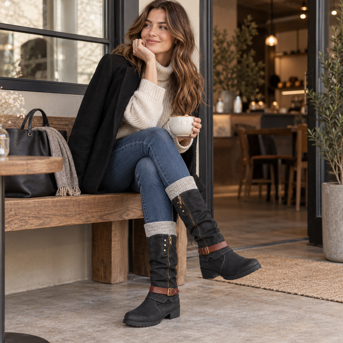 Insulated Mid-Calf Winter Boots with Arch Support for Women & Men – Side Zip Entry, Non-Slip Sole, Cold Weather Footwear | Thomler