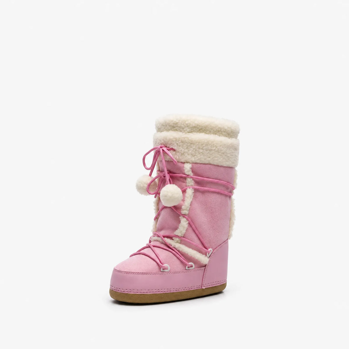 Women's Plush-Lined Mid-Calf Winter Boots with Pom-Pom Lacing – Cozy, Slip-On Cold Weather Footwear for Snow & Ice | Thomler