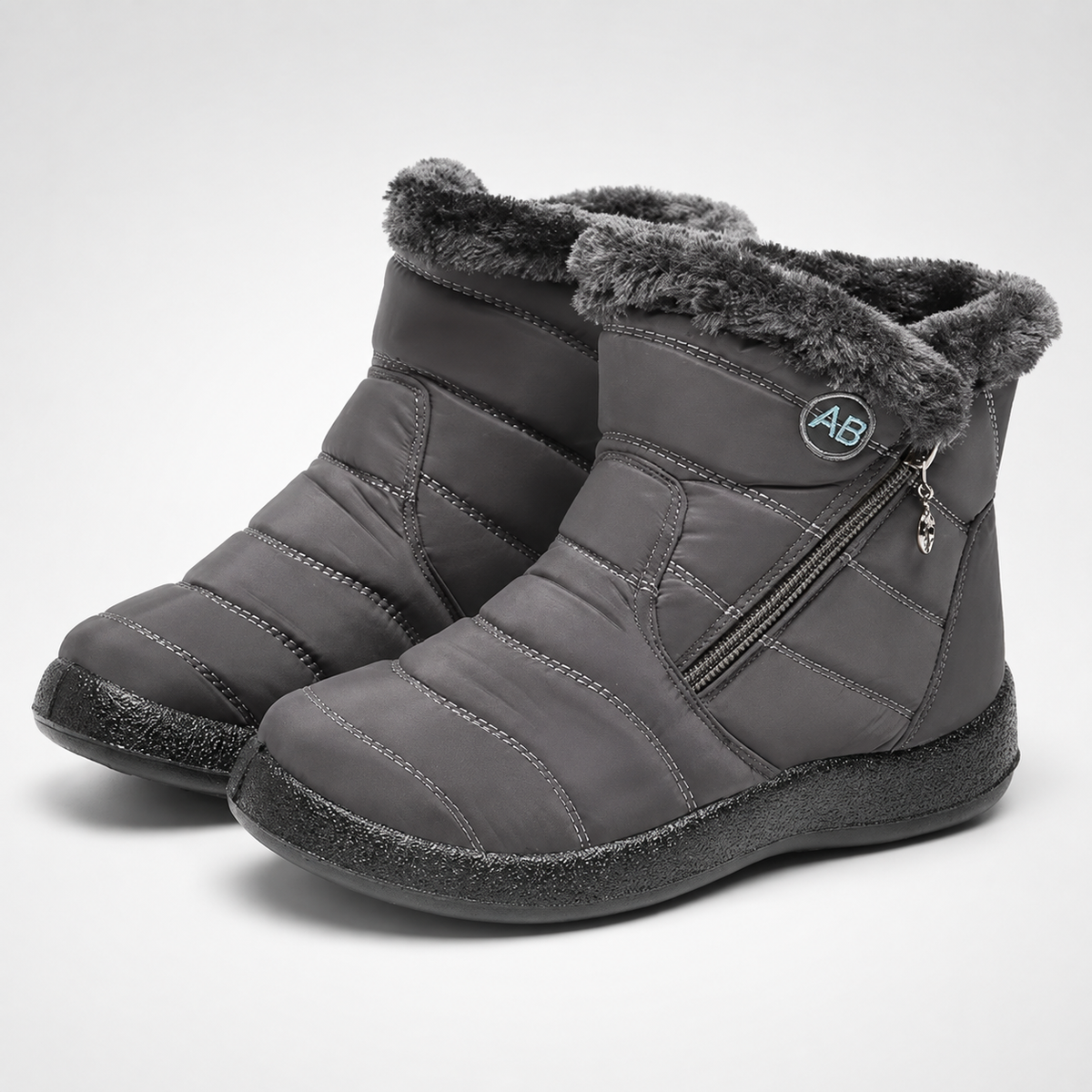 Women's Insulated Waterproof Ankle Boots with Side Zip & Anti-Slip Sole for Cold Weather Walking | Thomler