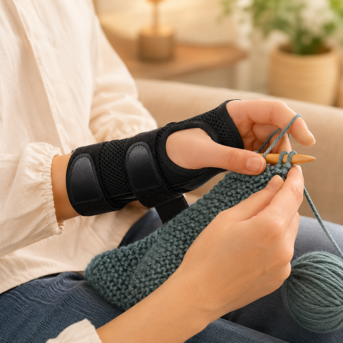 Adjustable Wrist Support Brace with Removable Splints for Left or Right Hand | Compression Stabilizer for Carpal Tunnel, Sprains & | Thomler