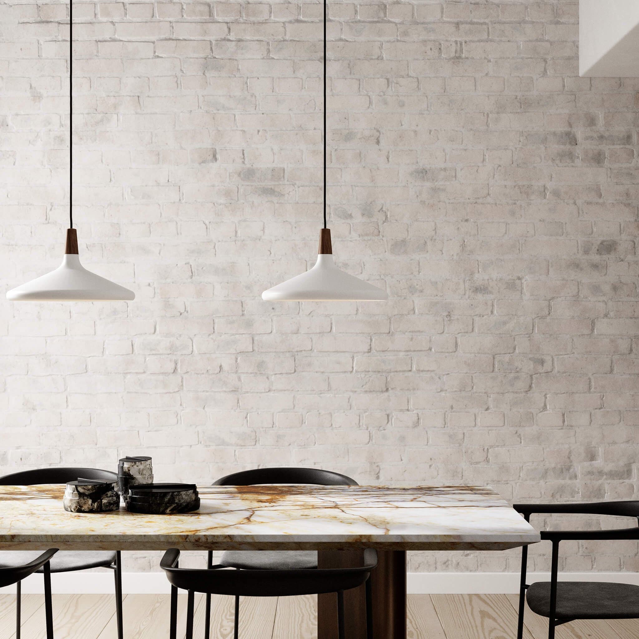 Pendant Light Iron Wood 10.6 in Adjustable Indoor Ceiling Lamp White Black Silver Rose Gold Grey Modern Dining Room Kitchen Island Lighting | Thomler