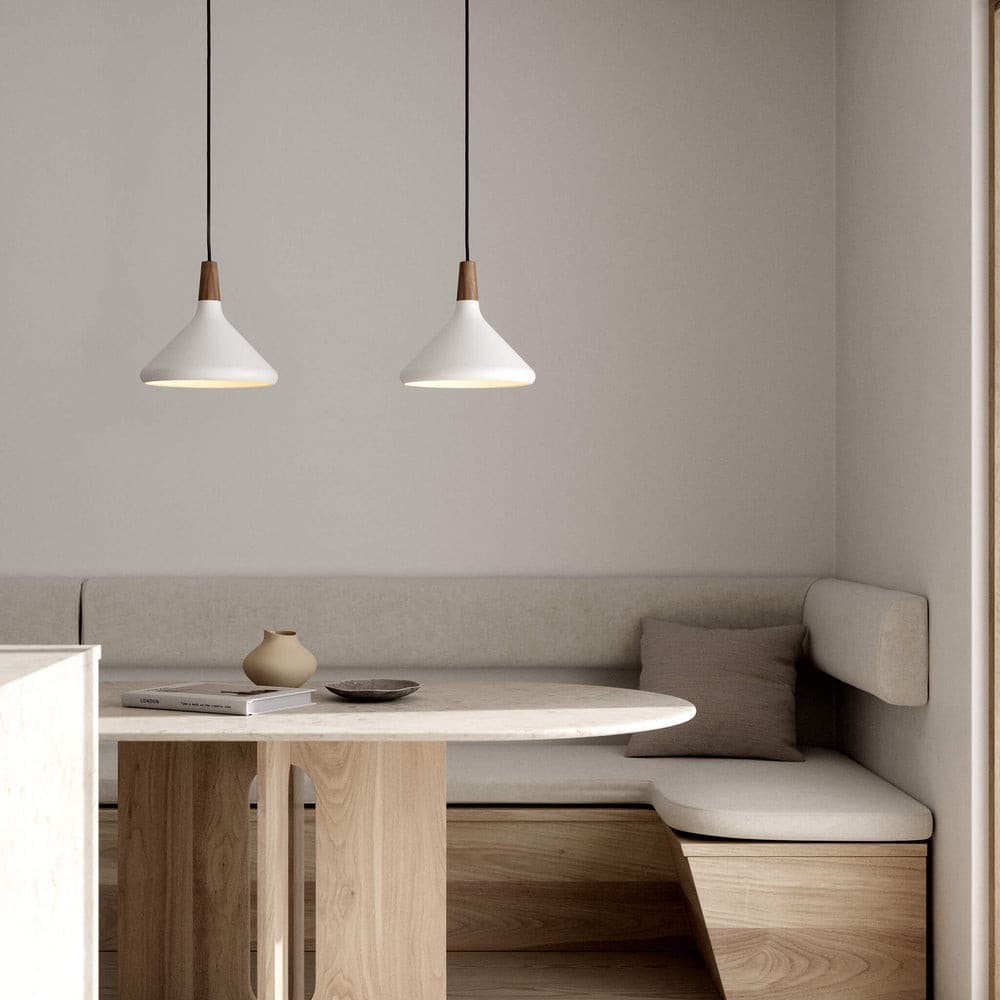Pendant Light Iron Wood 10.6 in Adjustable Indoor Ceiling Lamp White Black Silver Rose Gold Grey Modern Dining Room Kitchen Island Lighting | Thomler