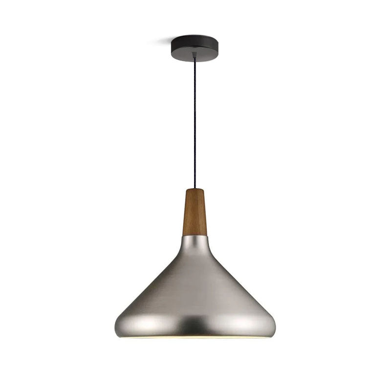 Pendant Light Iron Wood 10.6 in Adjustable Indoor Ceiling Lamp White Black Silver Rose Gold Grey Modern Dining Room Kitchen Island Lighting | Thomler