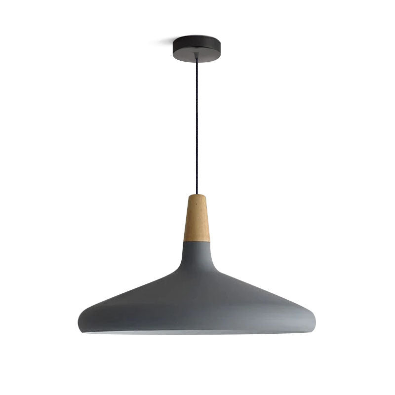 Pendant Light Iron Wood 10.6 in Adjustable Indoor Ceiling Lamp White Black Silver Rose Gold Grey Modern Dining Room Kitchen Island Lighting | Thomler
