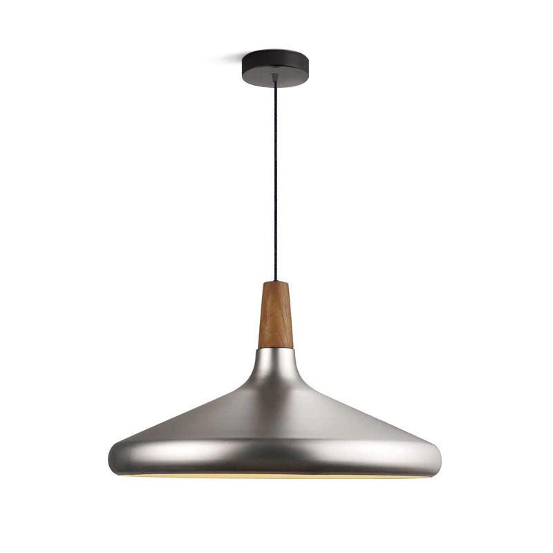 Pendant Light Iron Wood 10.6 in Adjustable Indoor Ceiling Lamp White Black Silver Rose Gold Grey Modern Dining Room Kitchen Island Lighting | Thomler
