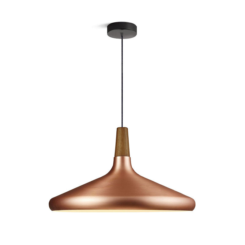 Pendant Light Iron Wood 10.6 in Adjustable Indoor Ceiling Lamp White Black Silver Rose Gold Grey Modern Dining Room Kitchen Island Lighting | Thomler
