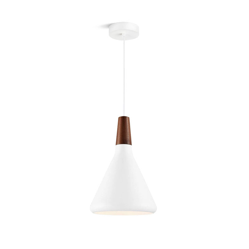Pendant Light Iron Wood 10.6 in Adjustable Indoor Ceiling Lamp White Black Silver Rose Gold Grey Modern Dining Room Kitchen Island Lighting | Thomler