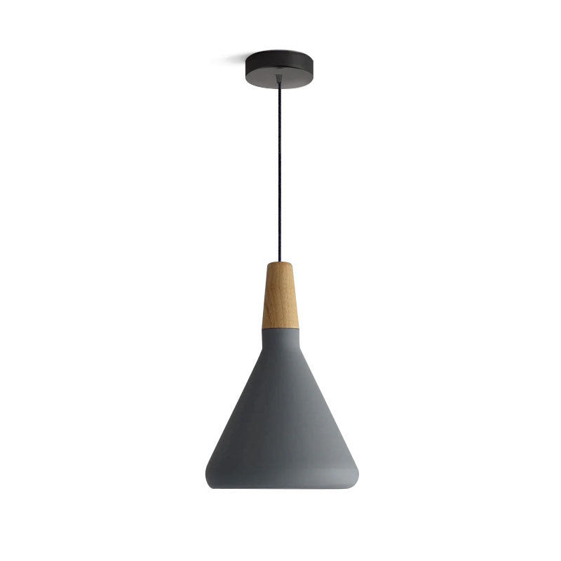 Pendant Light Iron Wood 10.6 in Adjustable Indoor Ceiling Lamp White Black Silver Rose Gold Grey Modern Dining Room Kitchen Island Lighting | Thomler