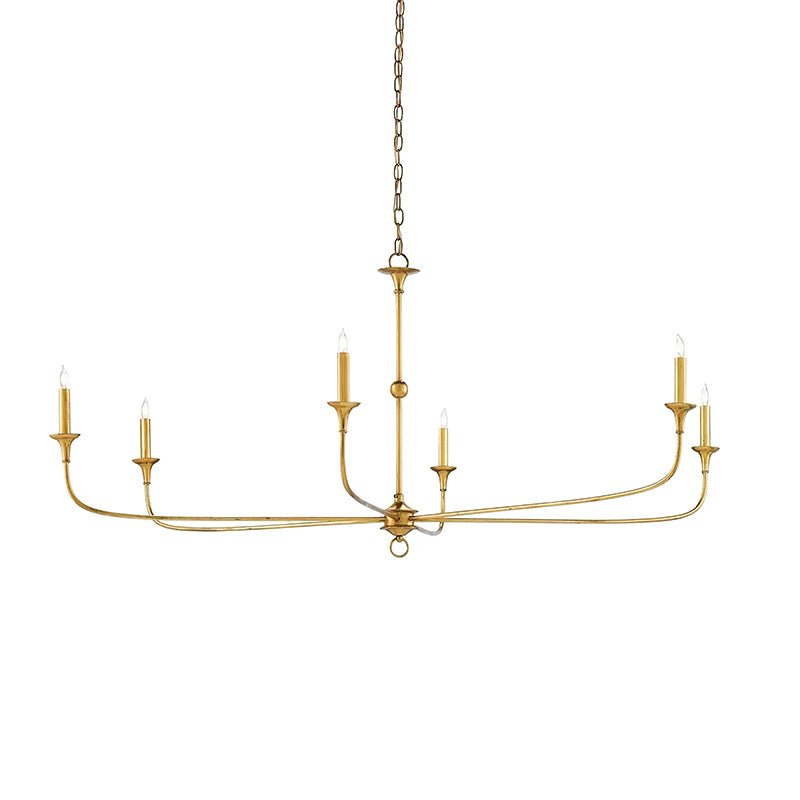 Pendant Light Brass Metal 91.0 cm Dining Room Candle Style Ceiling Chandelier Adjustable Chain E14 Hanging Fixture | Thomler