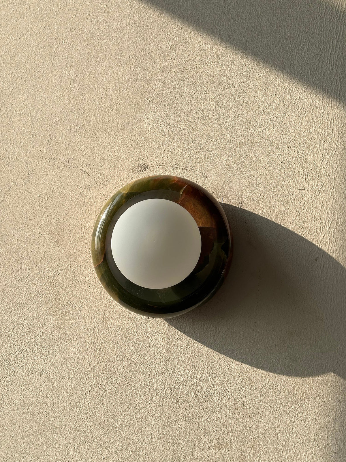 Natural Stone Sconce with Translucent Glass Shade – Indoor Decorative Lighting for Bedroom, Living Room & Hallway | Thomler