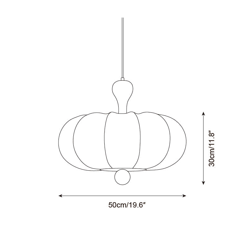 Pendant Light Fabric Walnut Wood White Dining Room Living Room Japandi Scandinavian Hanging Ceiling Lamp | Thomler