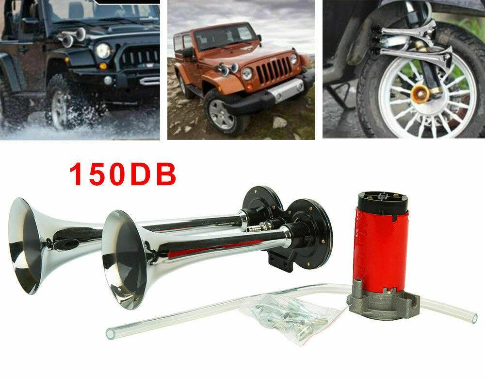 Dual Trumpet Automotive Warning System with Built-In Compressor – 150 Decibel Alert for Cars, Trucks, SUVs & RVs | Thomler