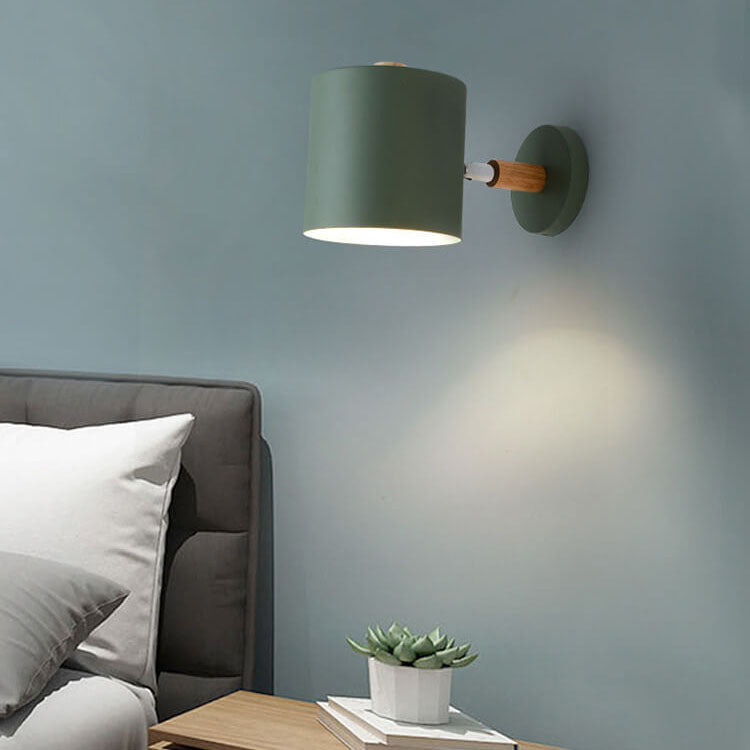 Wall Lamp Metal Wood E27 13.0 cm Pink Bedroom Bedside Reading Scandinavian Adjustable Lighting | Thomler