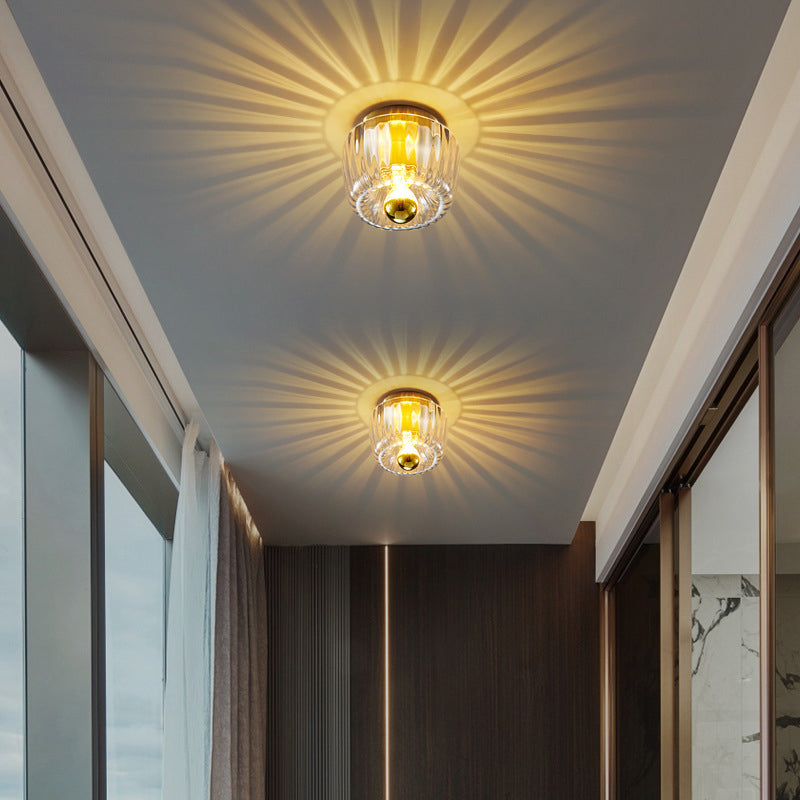 Flush Mount Light Copper 6.3 in Elegant Gold Bedroom Living Room Wall Lamp Luxury LED Incandescent Fixture | Thomler