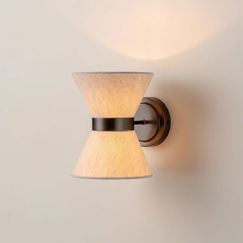 Wall Lamp Silk Fabric Shade Ø24.0 cm 9.4" Bedroom Hallway Japandi Wall Lighting G9 Ambient Light | Thomler