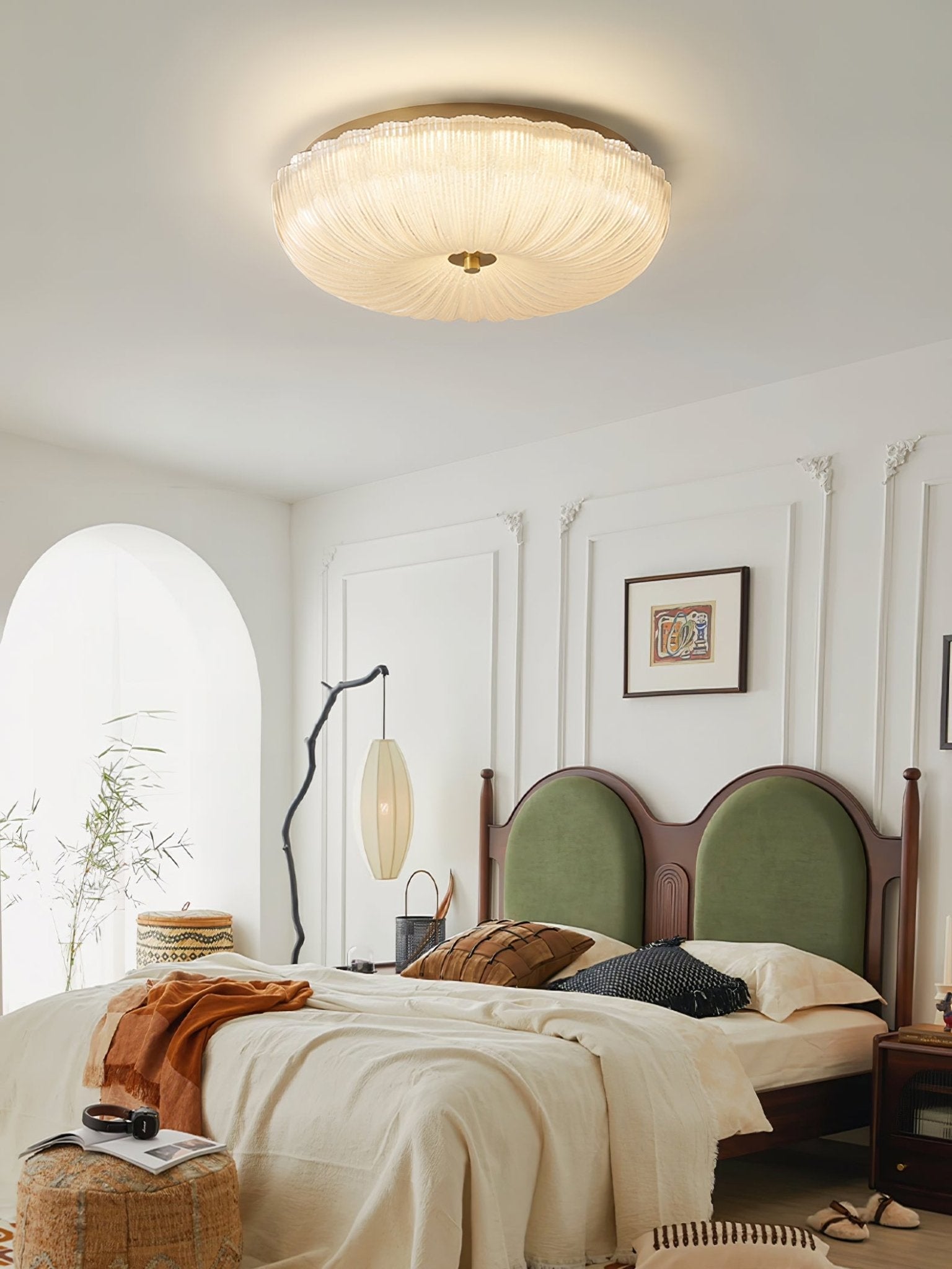 Frosted Glass Ceiling Light 15.7 in Warm Neutral Cool Indoor Lighting Modern Fixture | Thomler
