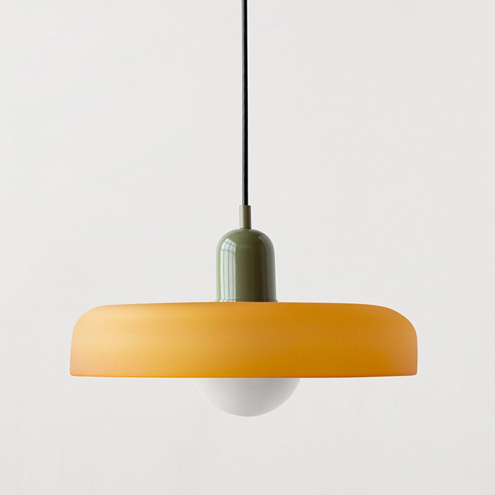 Art Glass Dome Pendant Light Fixture with Adjustable Cord for Kitchen Island Dining Room Bedroom | Modern Round Ceiling Hanging Lamp | Thomler