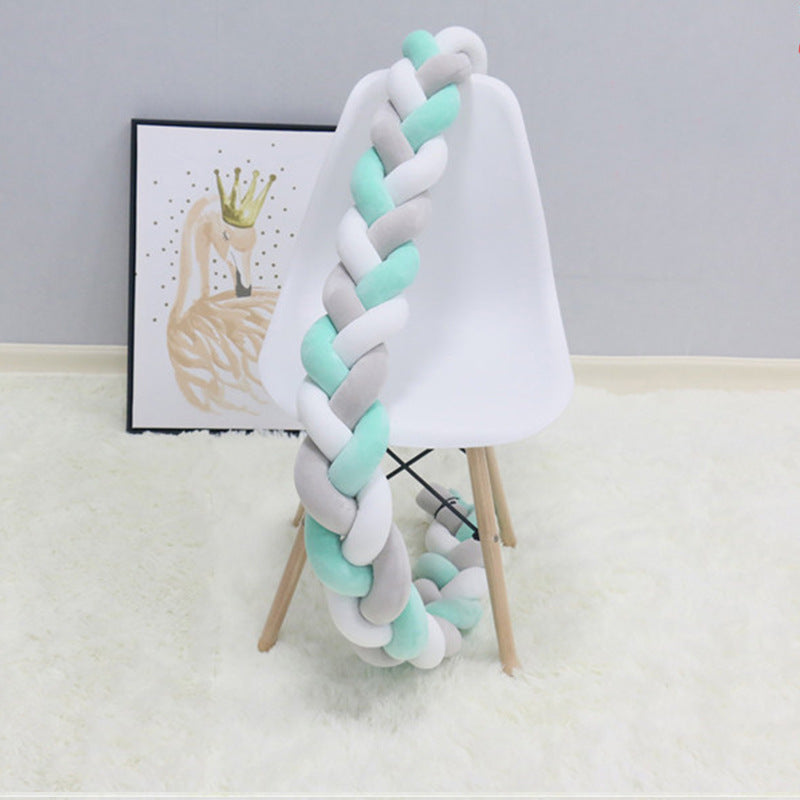 Braided Bumper Guard for Baby Bed – Soft Knot Cushion Rail Protector | Thomler