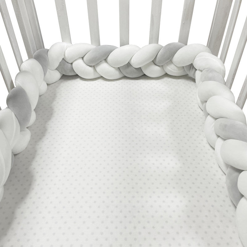 Braided Bumper Guard for Baby Bed – Soft Knot Cushion Rail Protector | Thomler
