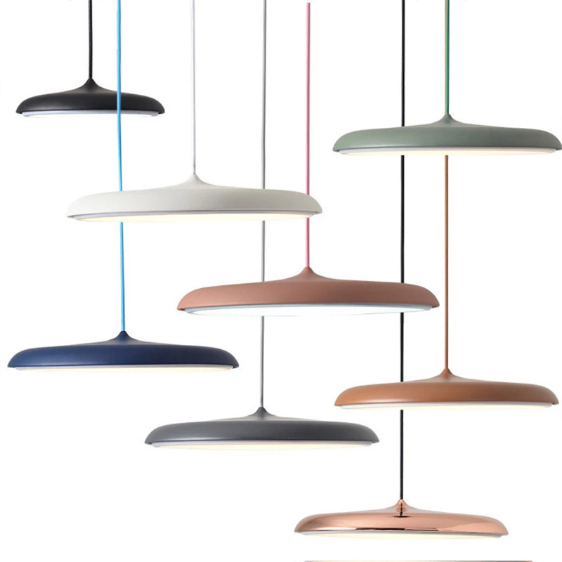 Pendant Light Metal Acrylic LED 25.0 cm Black Dining Room Kitchen Island Hanging Ceiling Lamp Scandinavian Minimalist | Thomler