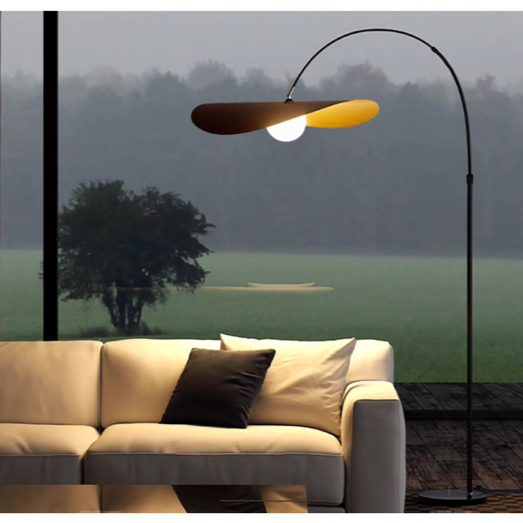 Floor Lamp Iron LED Arc 180.0–200.0 cm Black Living Room Reading Light Minimalist Scandinavian Standing Lamp | Thomler