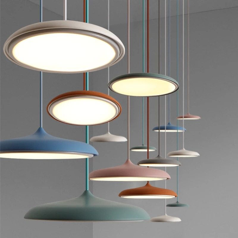 Pendant Light Metal Acrylic LED 25.0 cm Black Dining Room Kitchen Island Hanging Ceiling Lamp Scandinavian Minimalist | Thomler