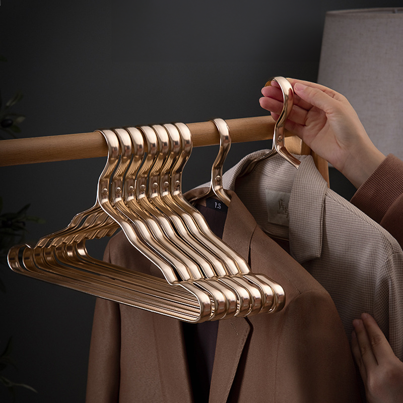 Clothes Hangers Brass Polished Finish Rounded Hook Wardrobe Coat Blouse Organiser Luxury Clothing Rack Storage | Thomler