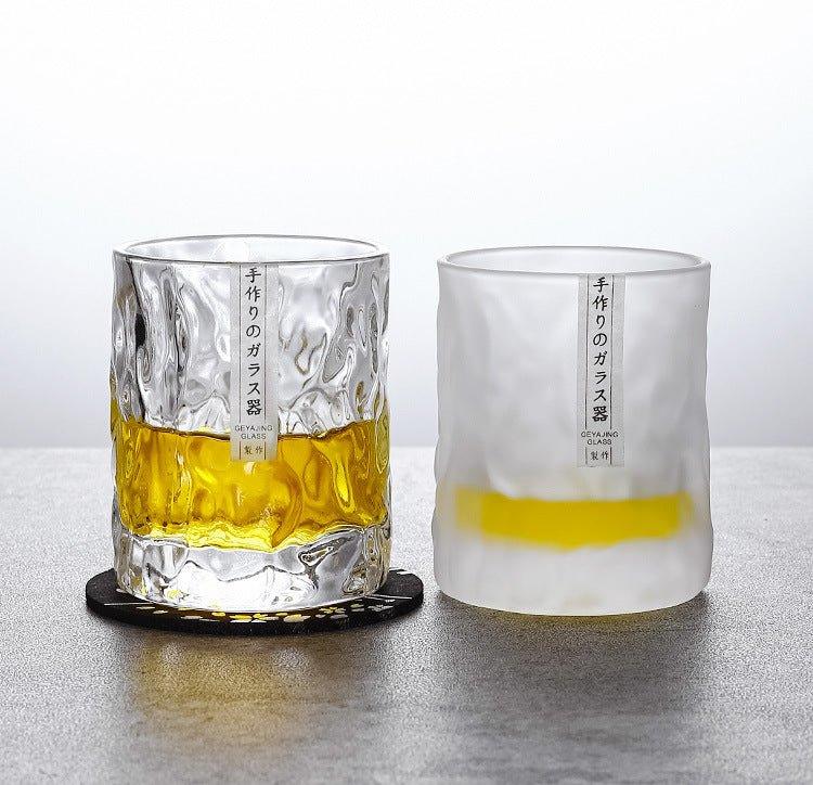 Whiskey Glass Hand Carved Japanese Crystal Glacier Pattern Spirits Gift Set Barware | Thomler