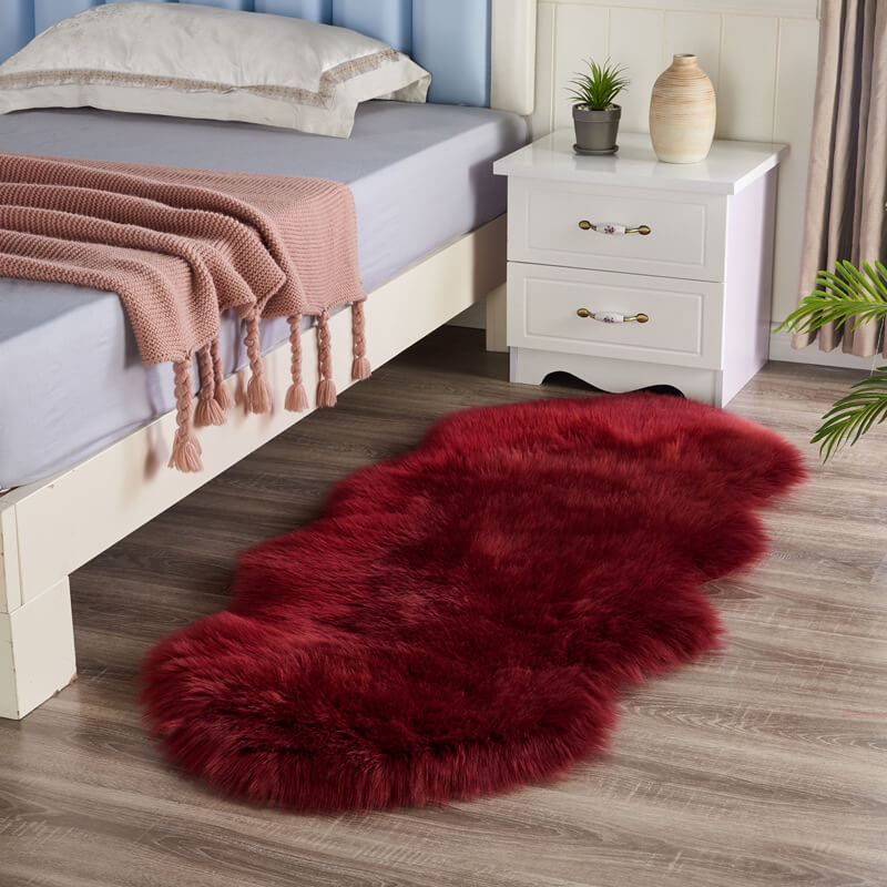 Plush Synthetic Sheepskin Floor Mat in Multiple Sizes & Colors | Thomler