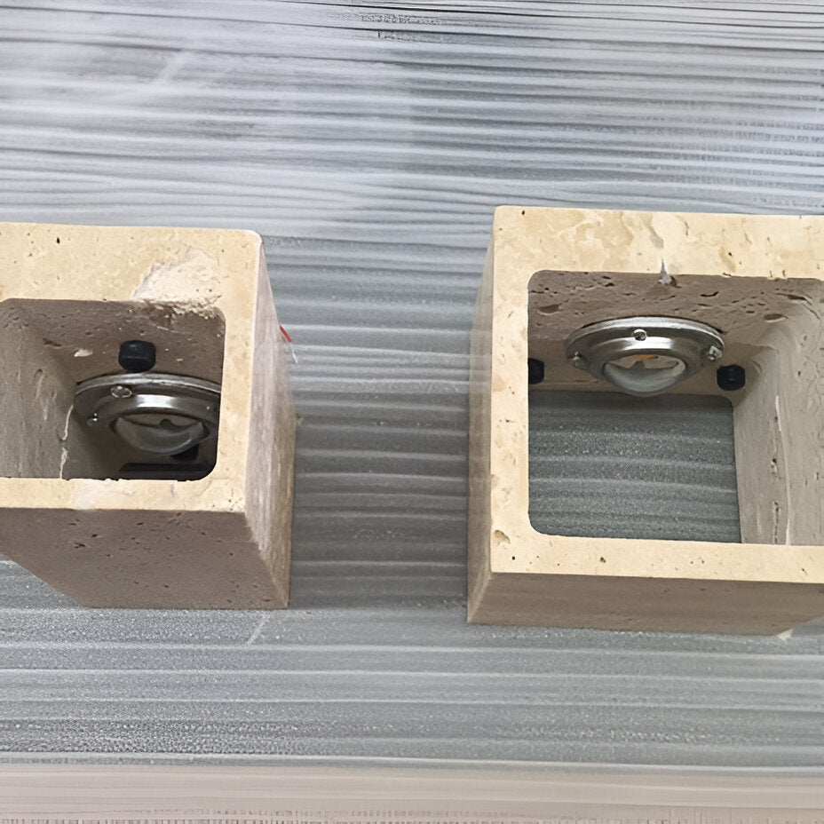 Wall Light Travertine Stone 6.3 in Outdoor Up Down LED Waterproof Garden Patio Fixture Modern Minimalist Exterior Sconce | Thomler
