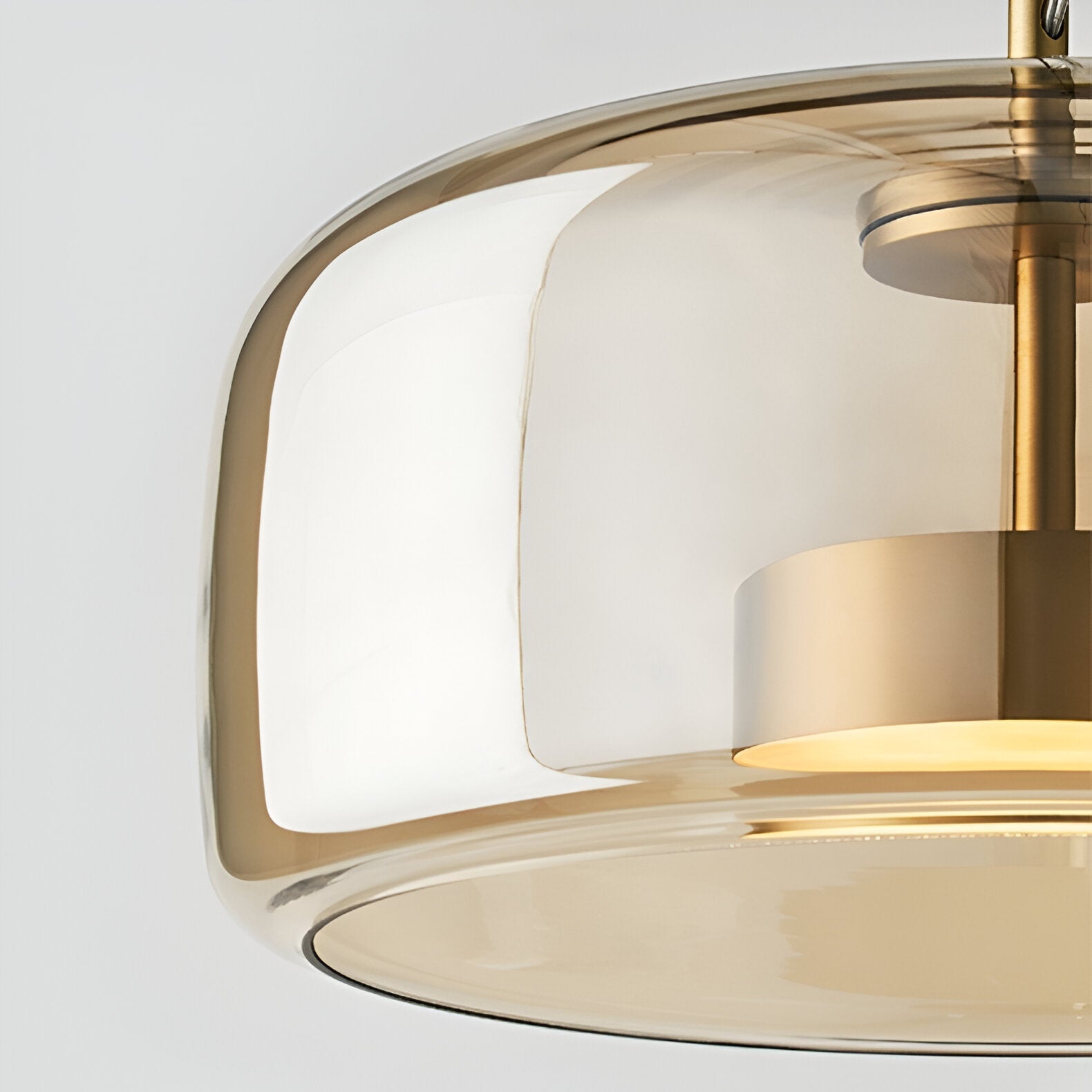 Pendant Light Hand Blown Glass Ø38.0 cm Smoked Grey Dining Room Kitchen Island Adjustable LED Hanging Ceiling Lamp | Thomler