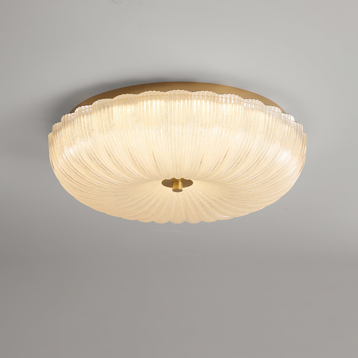 Flush Mount LED Ceiling Light with Textured Glass Shade for Dining Room & Bedroom – Round Halo Design, 8 to 20 Inch Diameter Options, Warm | Thomler