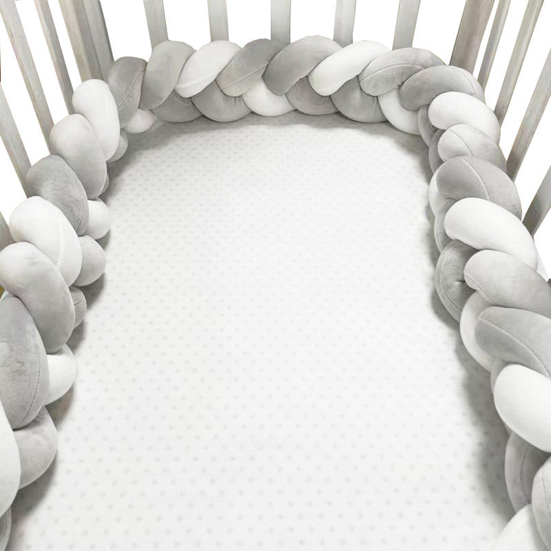 Braided Bumper Guard for Baby Bed – Soft Knot Cushion Rail Protector | Thomler