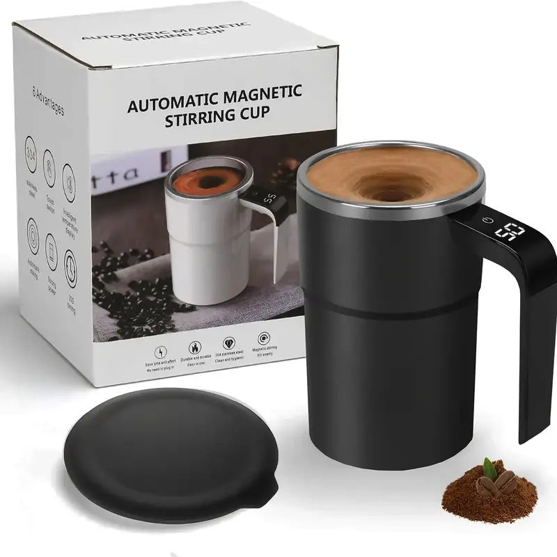 Self-Stirring Mug with Built-In Temperature Display – Auto-Mix Travel Cup for Coffee & More | Thomler